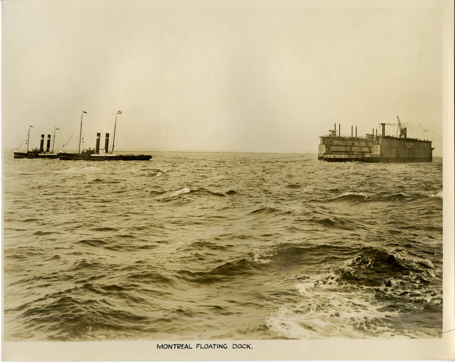Canadian Navy, Montreal Floating Dock Vintage Silver Print. Vintage ship. Navir