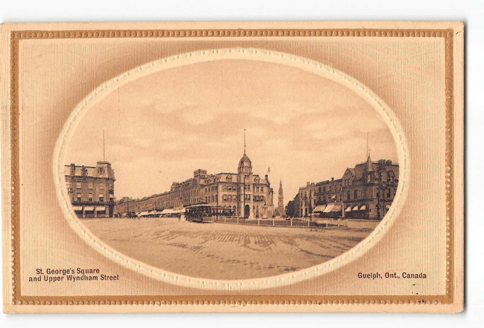 Guelph Ontario Canada Postcard 1912 St. George\'s Square And Upper Wyndham Street