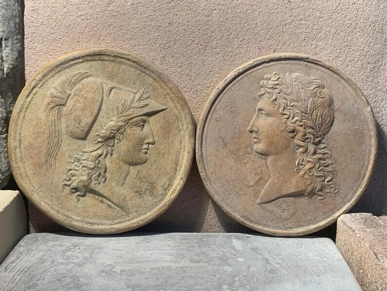 Athena & Apollo - Greek / Roman art / mythology - Highly detailed amuletic discs