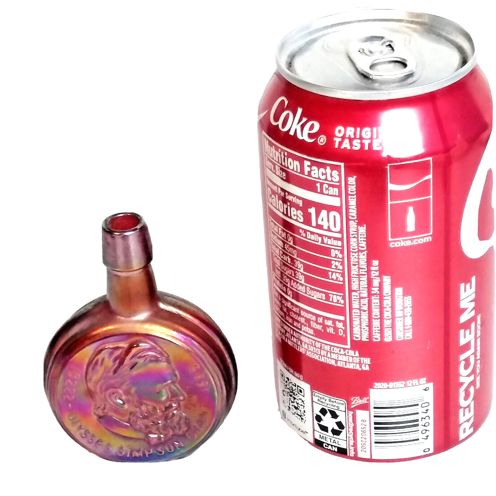 Vintage Wheaton Glass Iridescent Pink President Mini Bottle Ulysses S Grant EUC Vintage Wheaton Glass Iridescent Pink President Mini Bottle Ulysses S Grant EUC