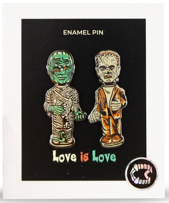 NEW Creepy Co. LOVE IS LOVE Pin Set Frankenstein & The Mummy Pride 1.5in NEW Creepy Co. LOVE IS LOVE Pin Set Frankenstein & The Mummy Pride 1.5in