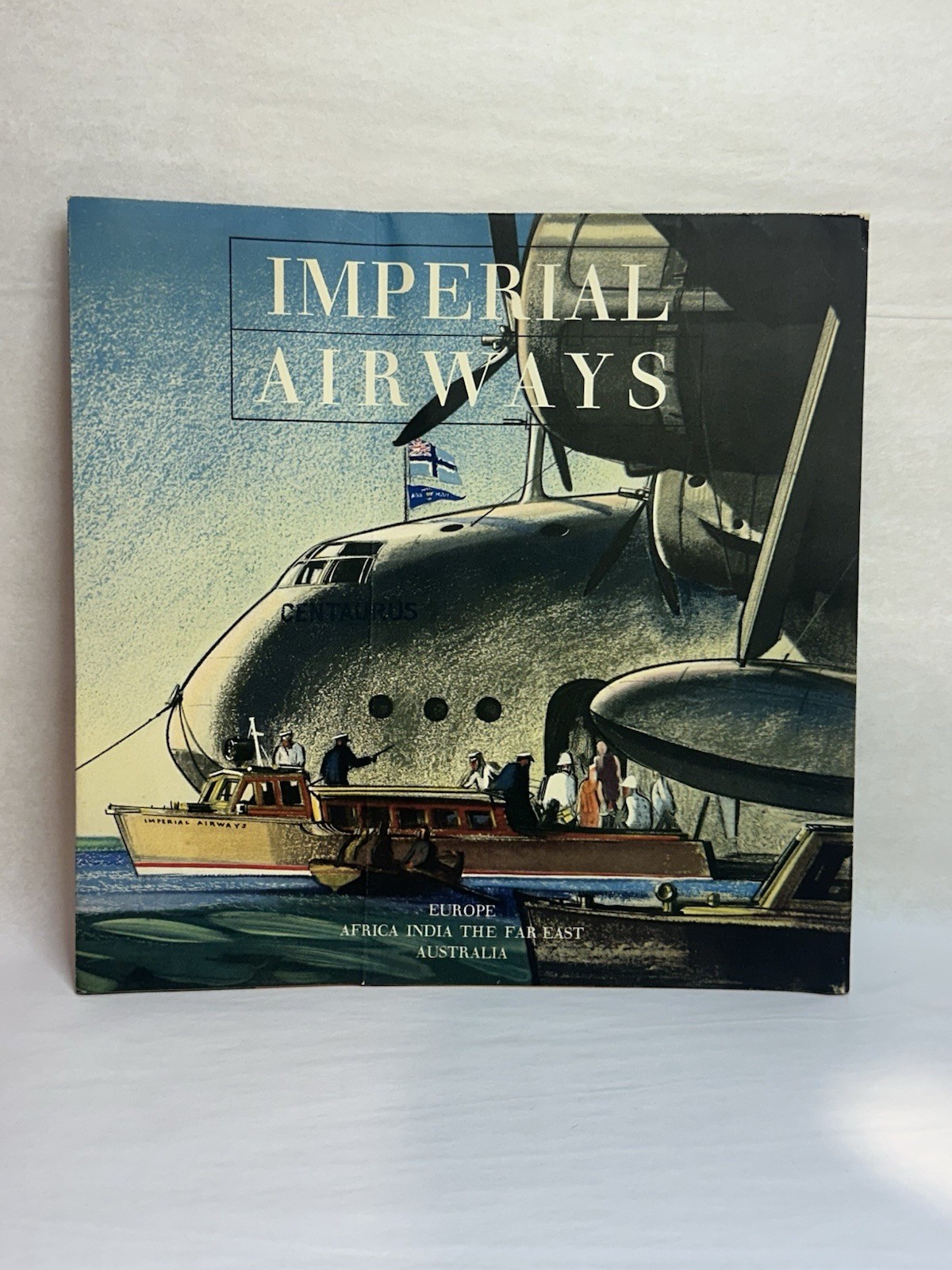 1933 IMPERIAL AIRWAYS ORIGINAL FLYING BOAT SALES BROCHURE / POSTER  Cutaway