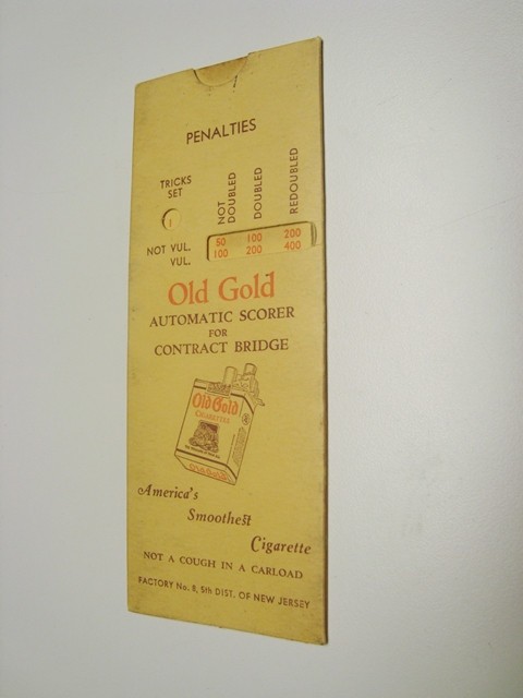Circa 1933 Old Gold Cigarettes Automatic Scorer for Contract Bridge