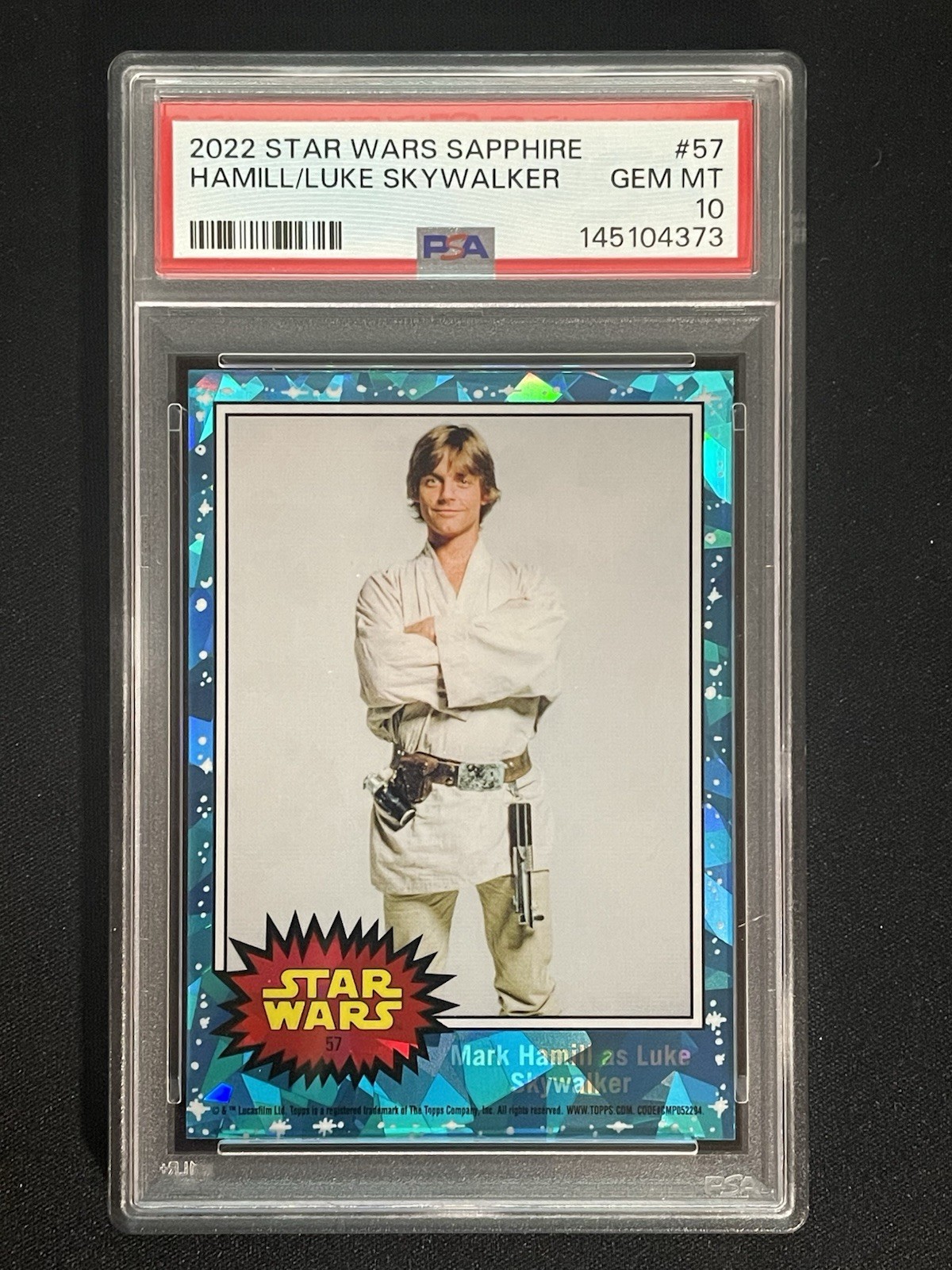 2022 Topps Chrome Sapphire Star Wars Mark Hamill Luke Skywalker #57 PSA 10