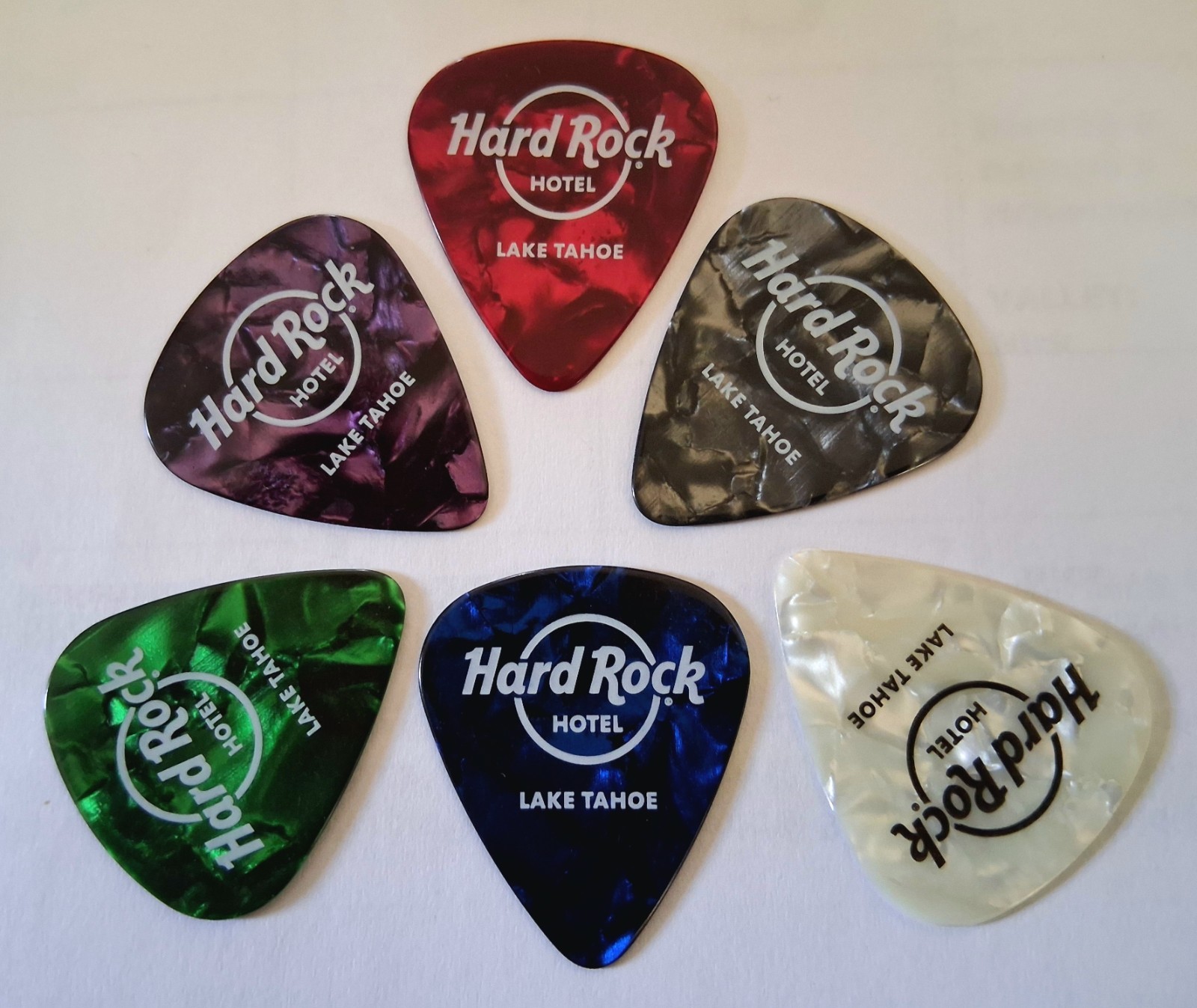 HARD ROCK CAFE / HOTEL LAKE TAHOE GUITAR PICK SET (6 PC SET) MULTI COLORS HARD ROCK CAFE / HOTEL LAKE TAHOE GUITAR PICK SET (6 PC SET) MULTI COLORS
