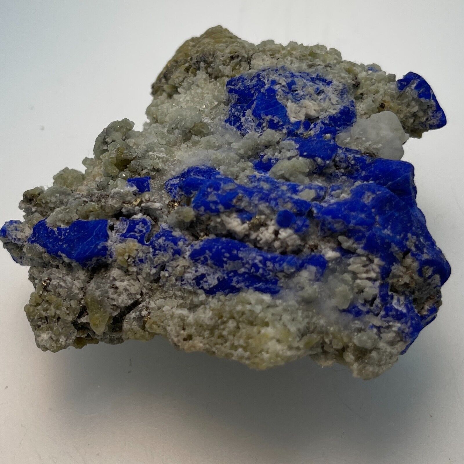 RARE Azurite on Quartz and Calcite, Pakistani, Natural 64x69x31mm 171.1gr