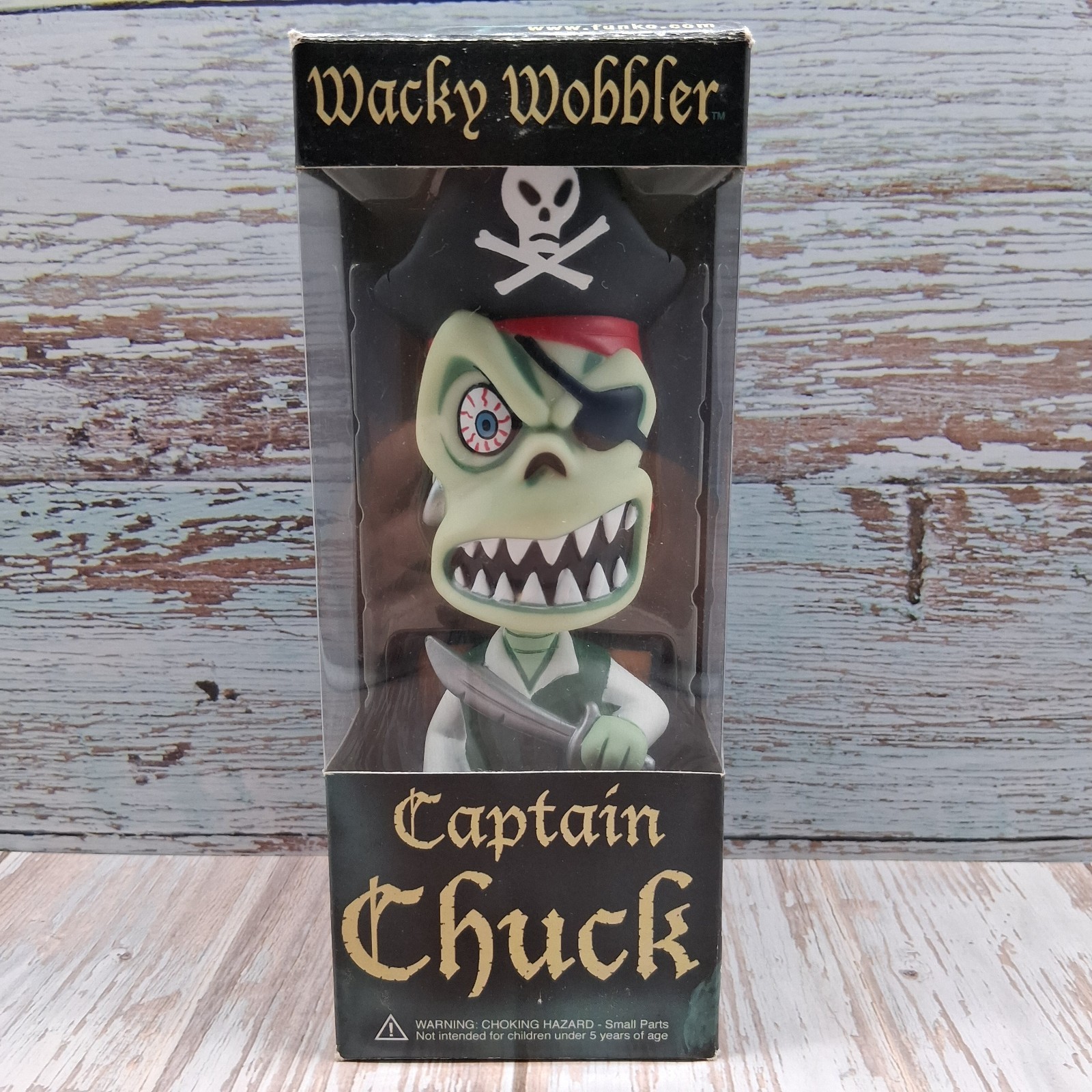 Funko Wacky Wobbler Captain Chuck Bobblehead Chucks Comics Pirate Non-glowing Funko Wacky Wobbler Captain Chuck Bobblehead Chucks Comics Pirate Non-glowing