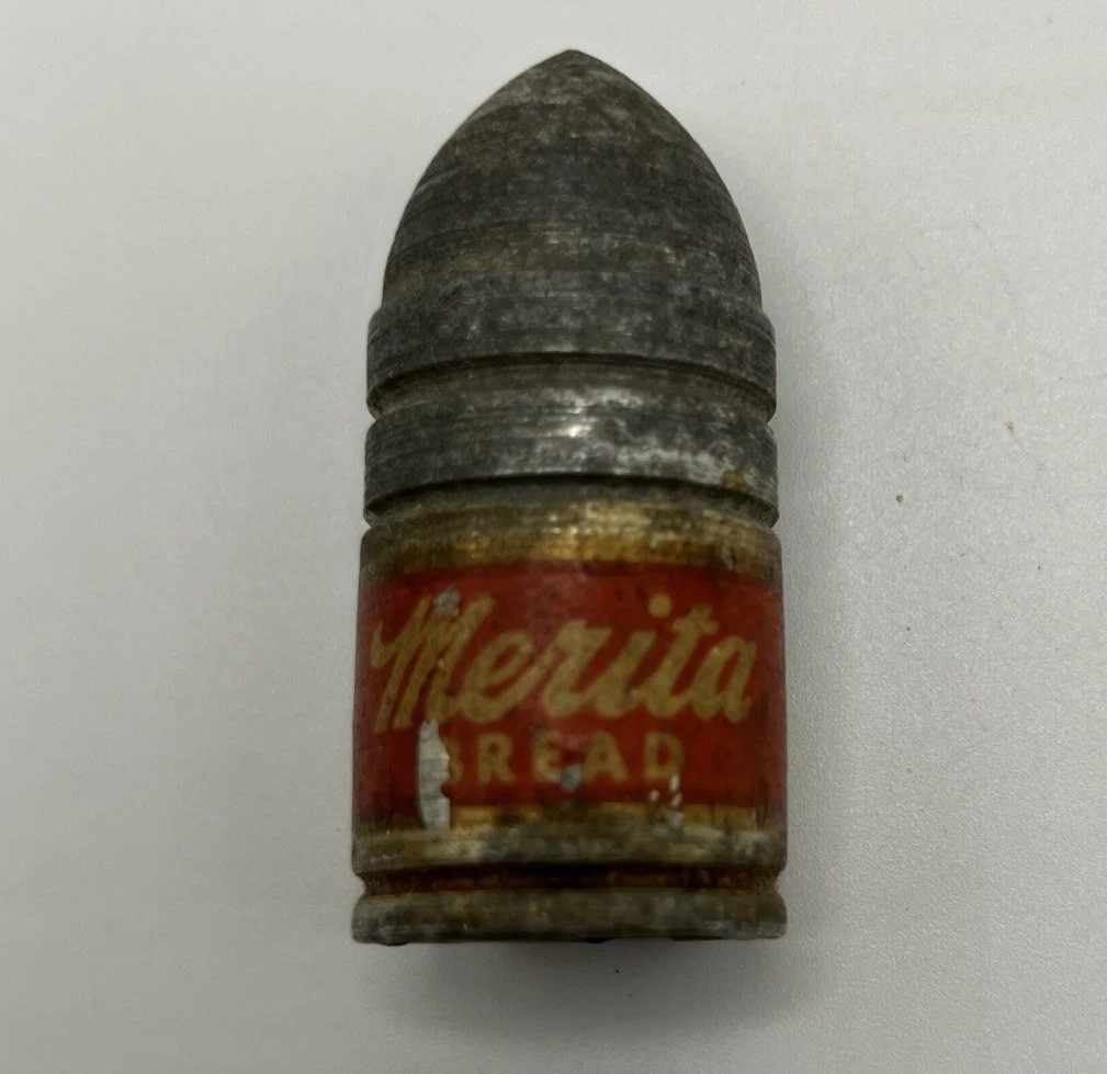 Vintage 1949 Lone Ranger Silver Safety Bullet Pencil Sharpener Merita Bread