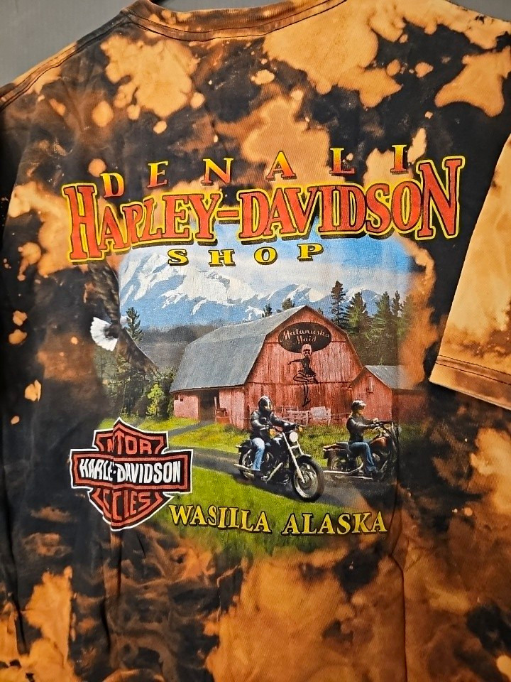 2004 Harley-Davidson DENALI WASILLA AK Mens LARGE Tye Dye Authentic Vintage 2004 Harley-Davidson DENALI WASILLA AK Mens LARGE Tye Dye Authentic Vintage