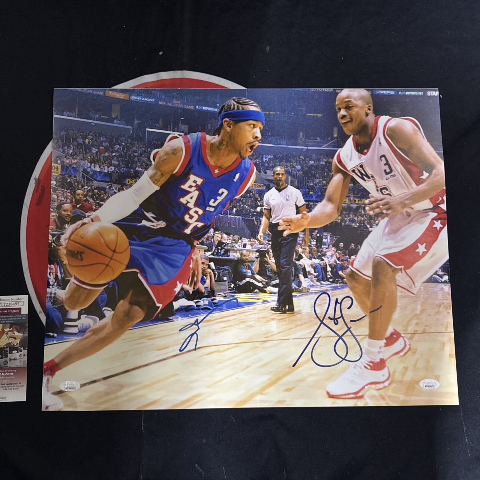 Allen Iverson Steve Francis Signed 16X20 All-Star Game Photo Autographed JSA COA Allen Iverson Steve Francis Signed 16X20 All-Star Game Photo Autographed JSA COA