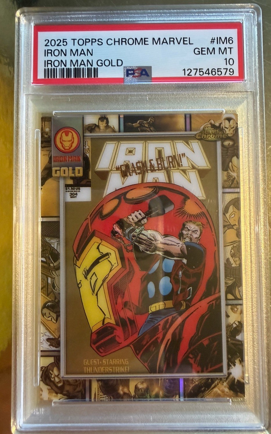 Iron Man PSA 10 2025 Topps Chrome Marvel Gold IM6 Insert Iron Man PSA 10 2025 Topps Chrome Marvel Gold IM6 Insert