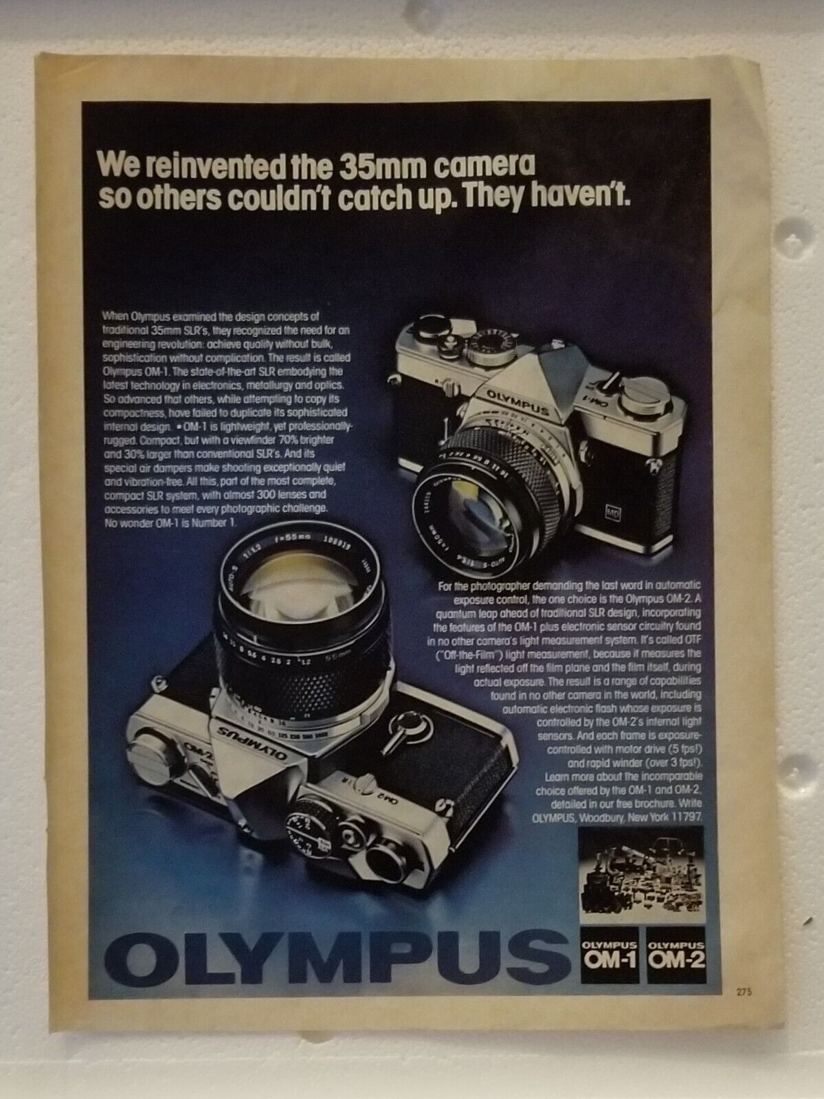 1979 Olympus: We Reinvented the 35mm Camera Vintage Print Ad