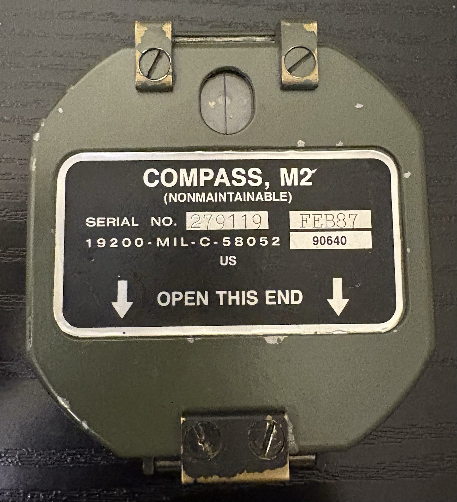 Rare Vintage M2 COMPASS Military Compass February 1987 Militaria Army