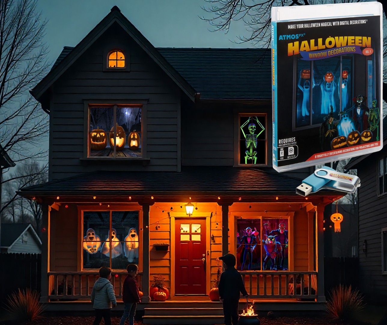 AtmosFX Halloween Vol 1 Digital Decoration on USB with 8 Scenes