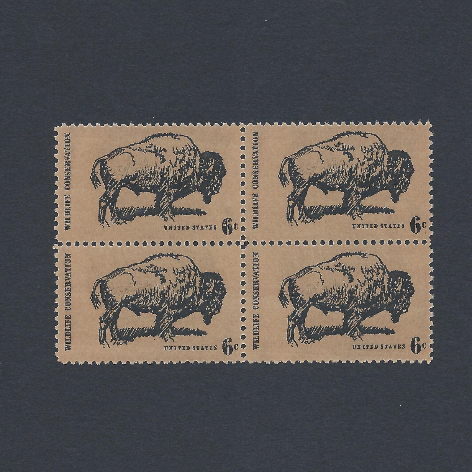 Wildlife Conservation: The Buffalo - Vintage Mint Set of 4 Stamps 56 Years Old