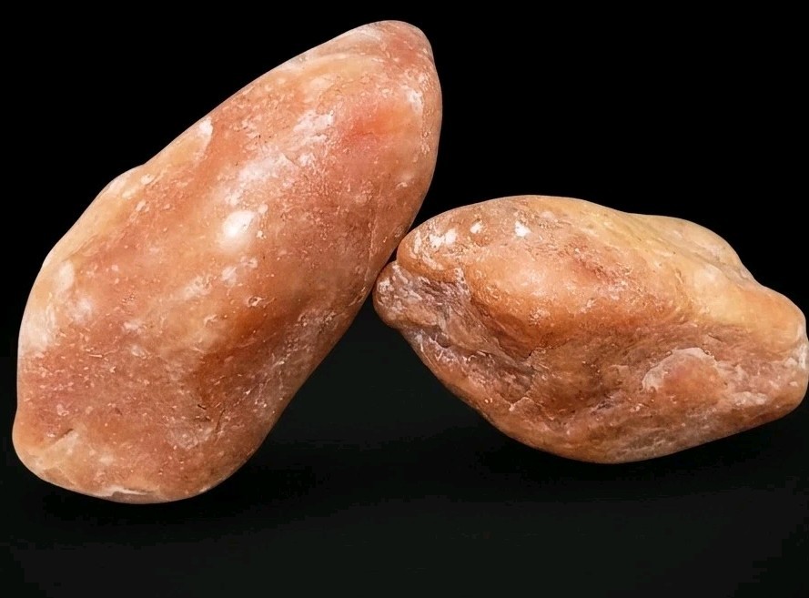 South Carolina River Gems: Two (2)  Peach-Orange Tumbled Pebbles