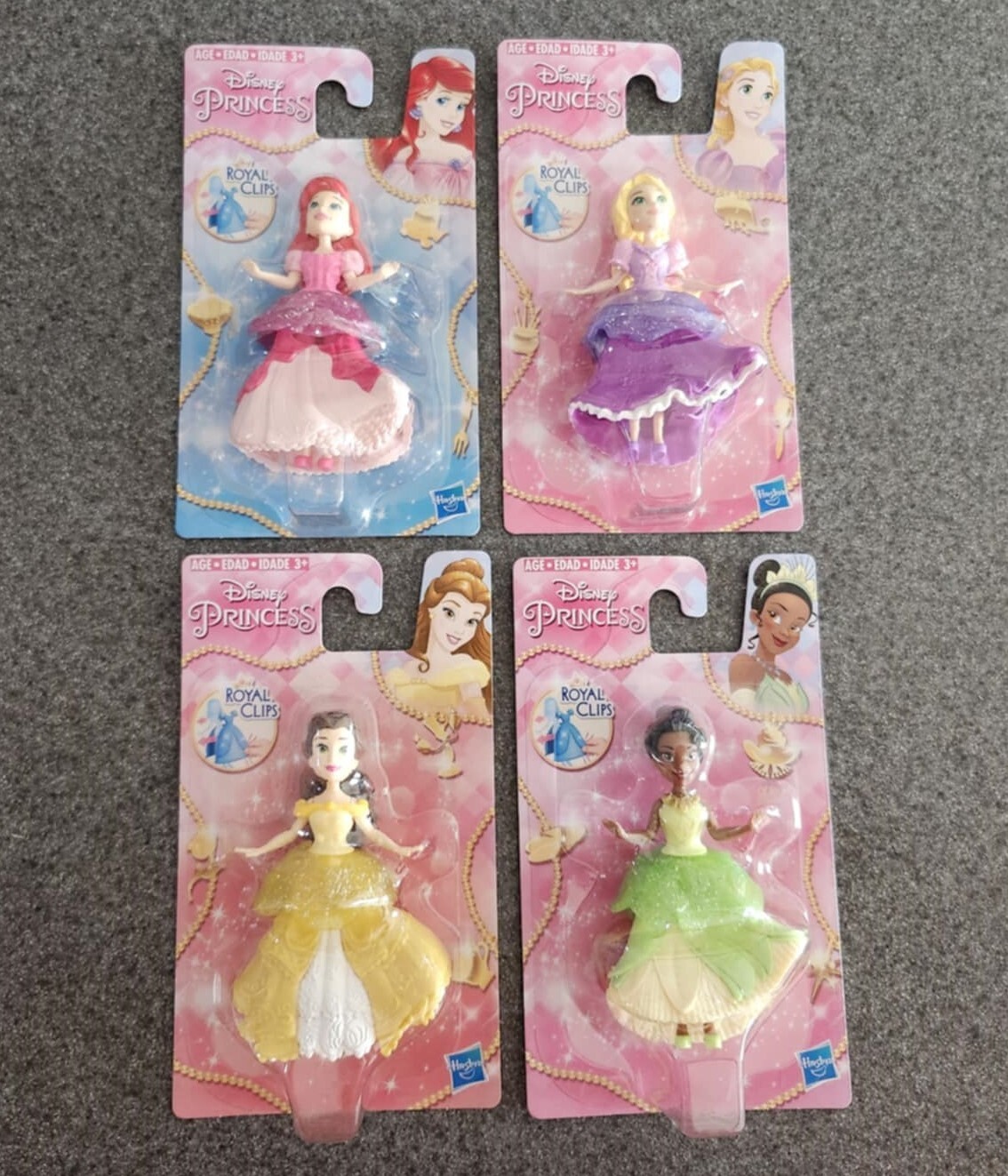 Lot of 4 Disney Princess Royal Clips Tiana - Rapunzel - Bella - Ariel Lot of 4 Disney Princess Royal Clips Tiana - Rapunzel - Bella - Ariel
