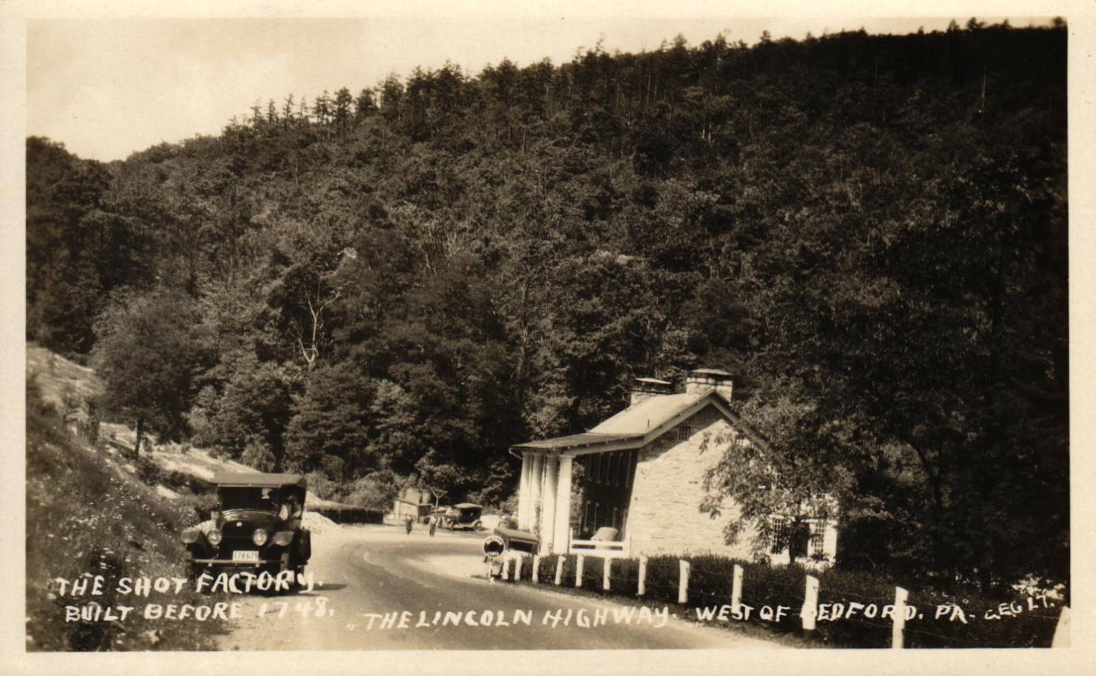 Lincoln Highway Pennsylvania - Shot Factory Built Before 1748 W of Bedford RPPC Lincoln Highway Pennsylvania - Shot Factory Built Before 1748 W of Bedford RPPC