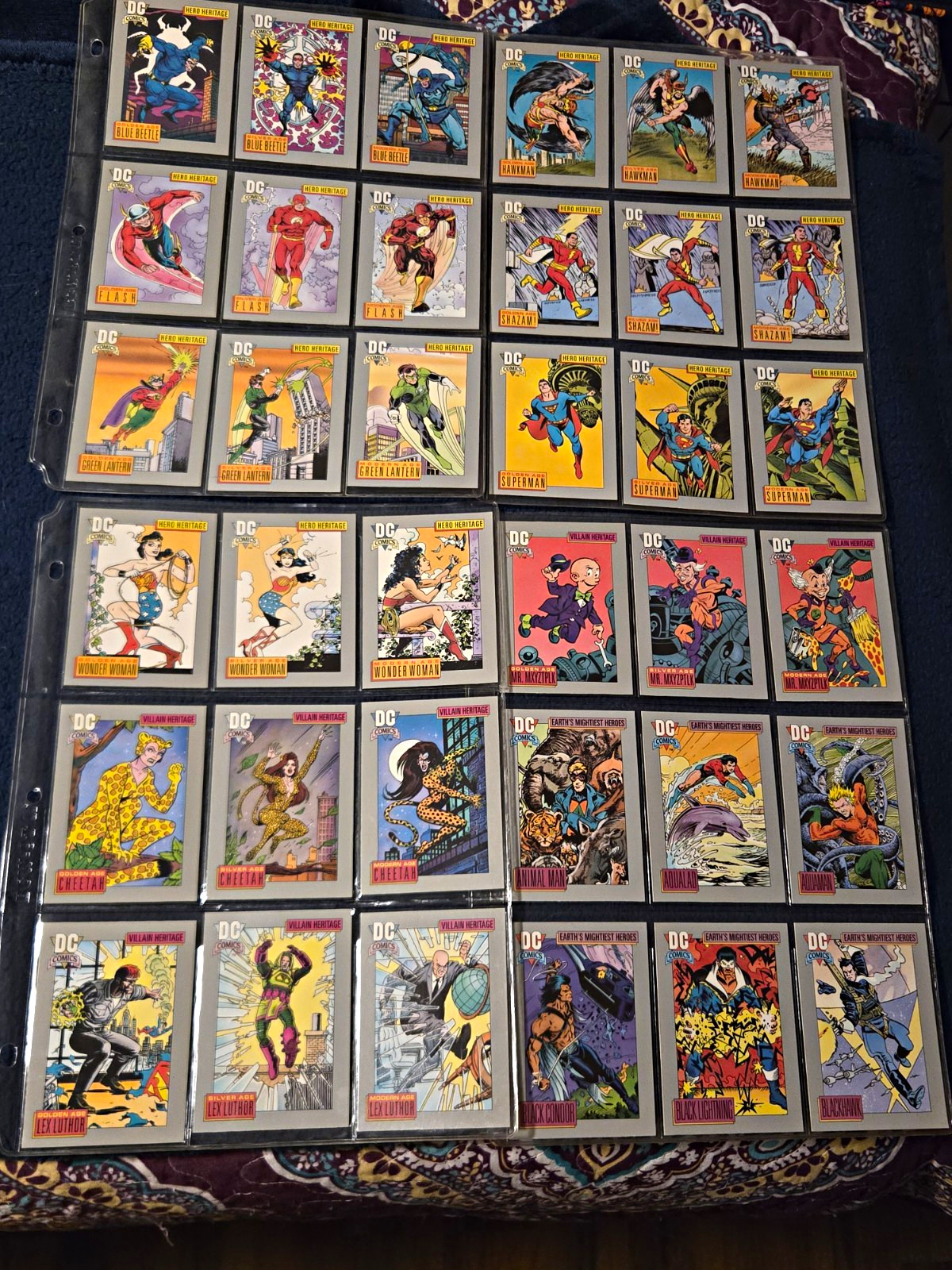 1991 DC Comics Card Set 175/180 Binder Pages Only 5 Missing Mint 1 Owner