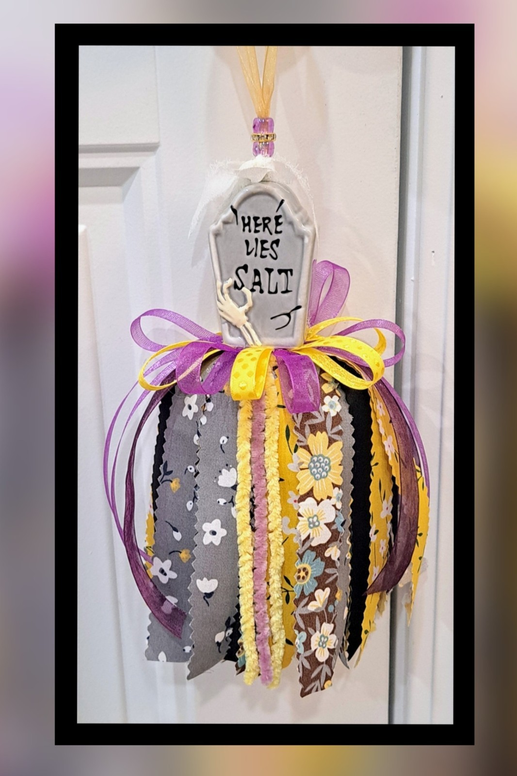 Handcrafted Halloween Tombstone Salt Shaker Tassel/Ornament Handcrafted Halloween Tombstone Salt Shaker Tassel/Ornament