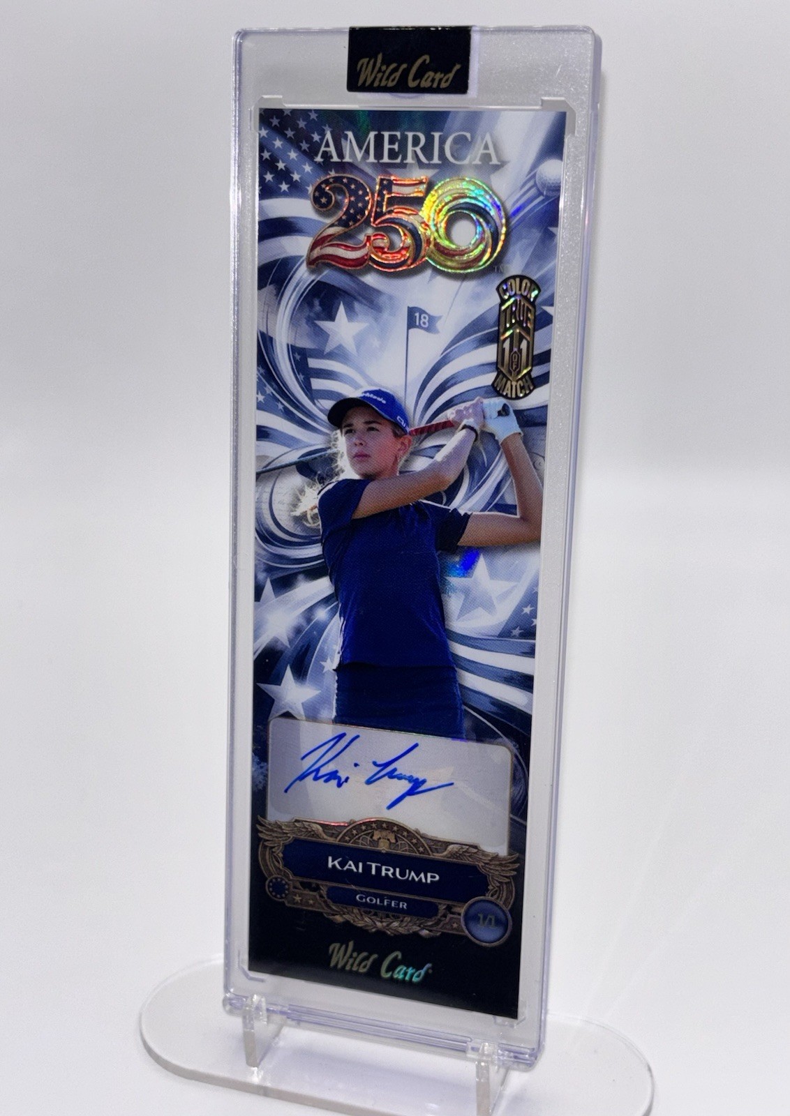 Slim Gem Kai Trump Auto True 1/1 Color Match 250th National Exclusive Wild Card Slim Gem Kai Trump Auto True 1/1 Color Match 250th National Exclusive Wild Card