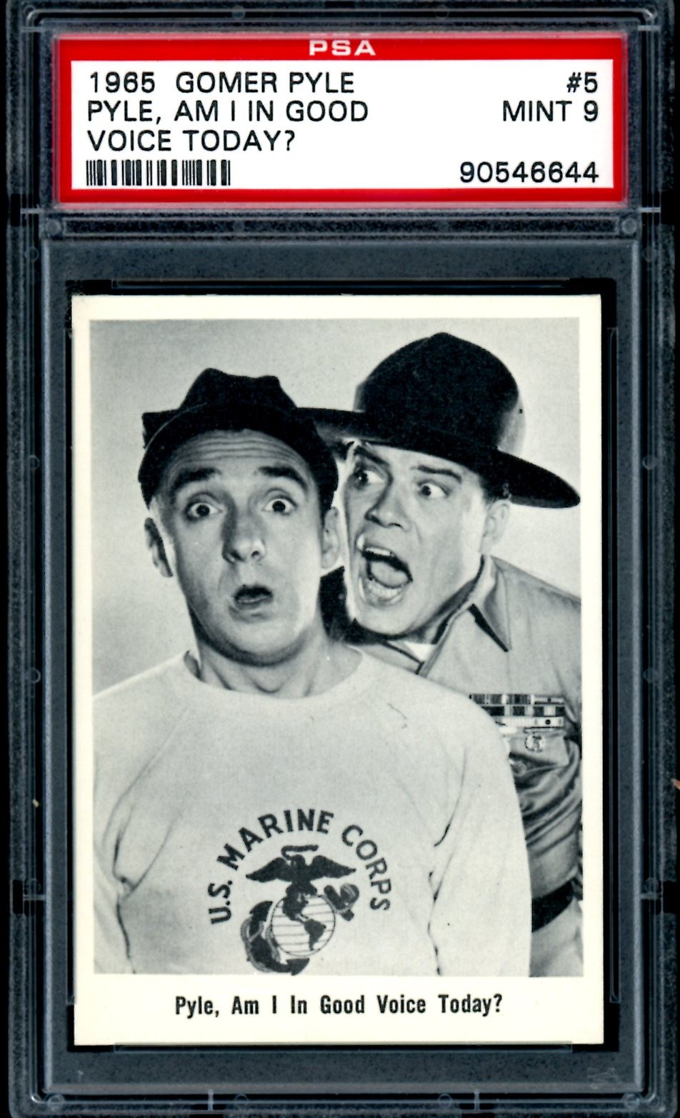 1965 FLEER GOMER PYLE USMC #5 AM I in Good Voice Today? PSA 9 MINT Jim Nabors 1965 FLEER GOMER PYLE USMC #5 AM I in Good Voice Today? PSA 9 MINT Jim Nabors