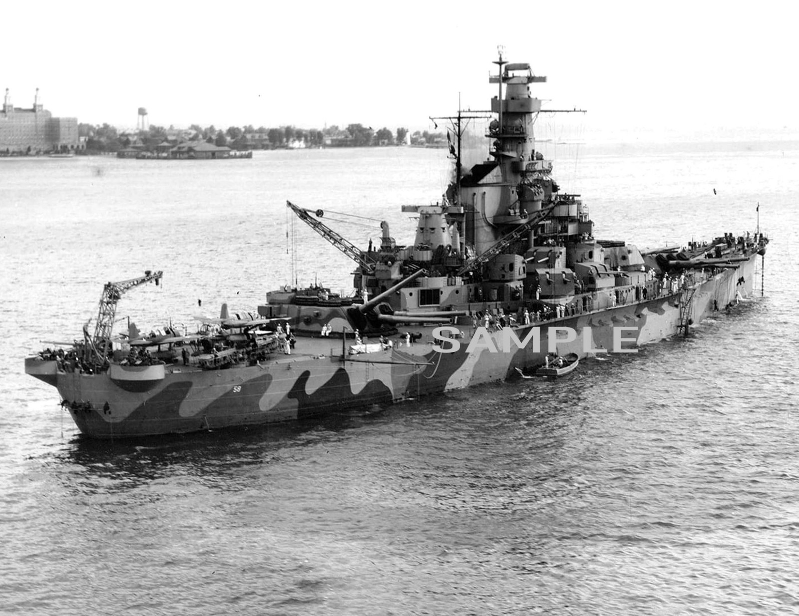 1942 Battleship USS INDIANA  8.5x11 PHOTO #2