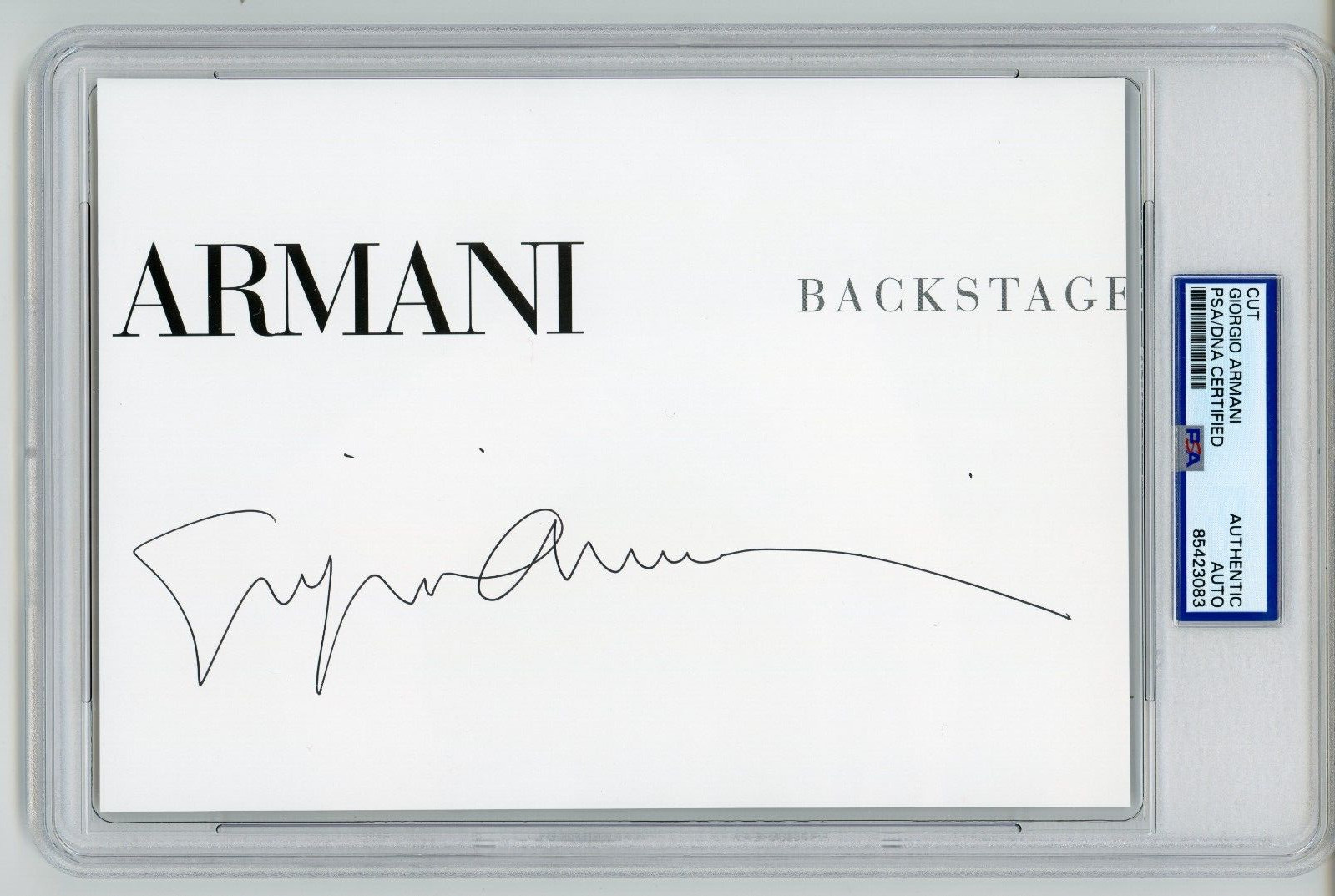 Giorgio Armani ~ Signed Autographed Authentic Signature ~ PSA DNA Encased Giorgio Armani ~ Signed Autographed Authentic Signature ~ PSA DNA Encased