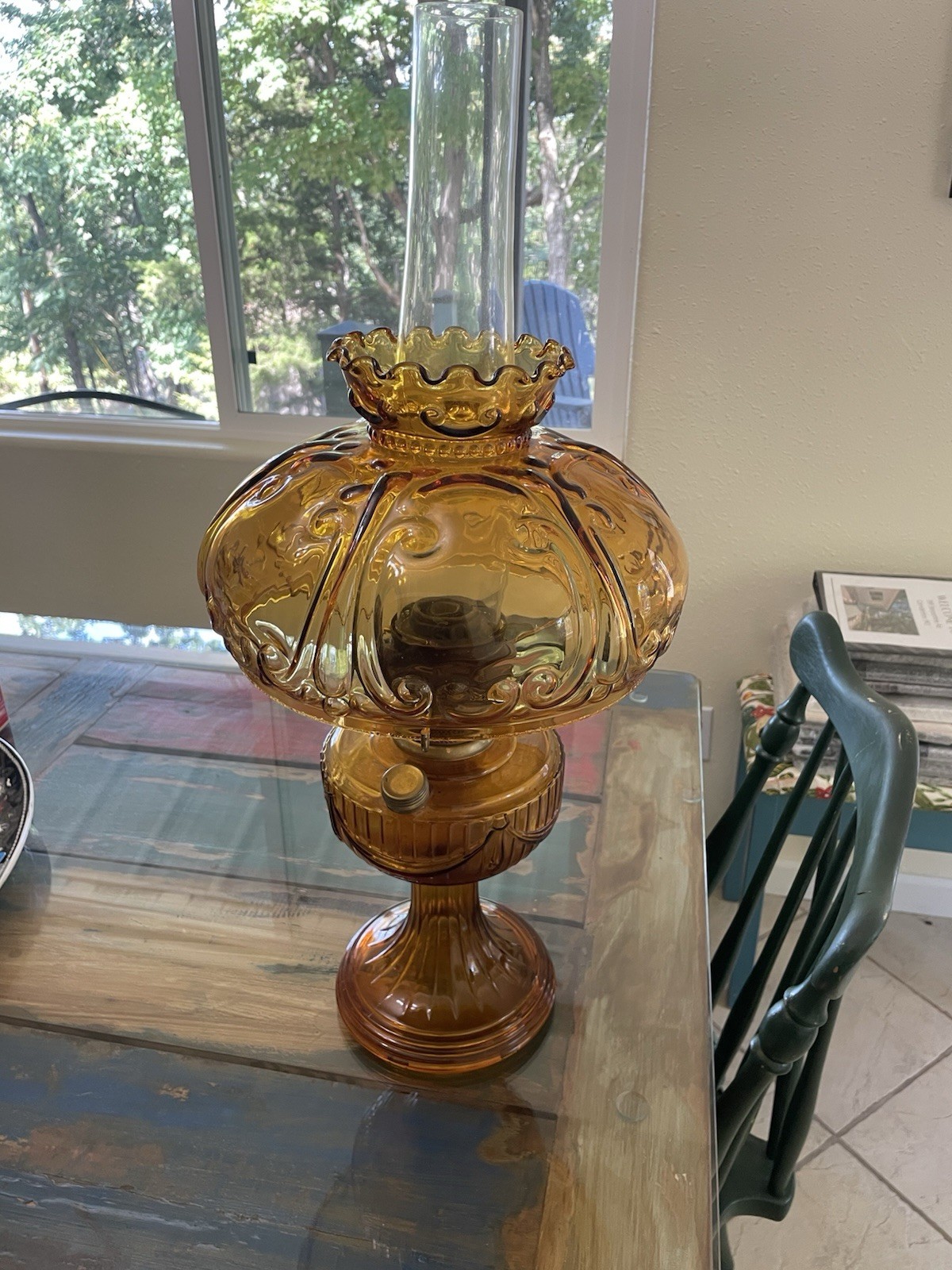 Pristine Vintage 23Aladdin Amber Short Lincoln Drape Lamp 1974 First Run Undated