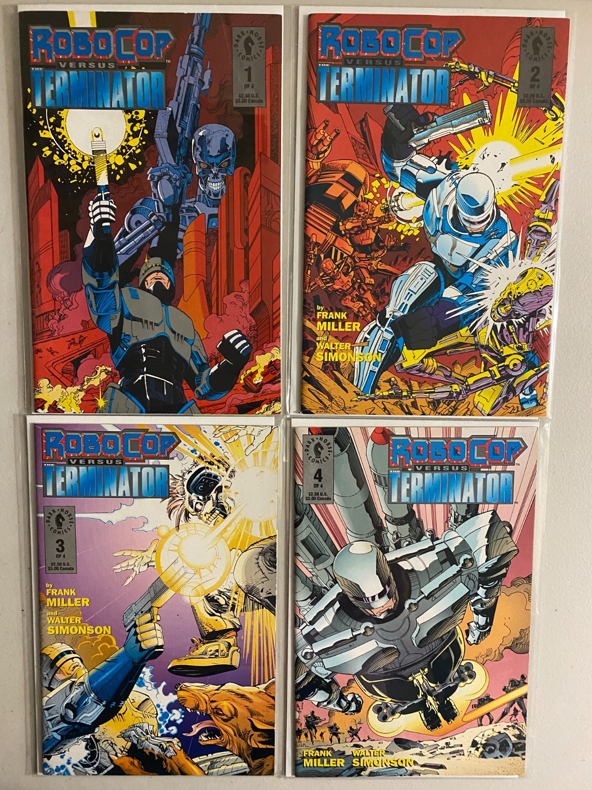 Robocop vs Terminator set #1-4 Dark Horse (8.0 VF) (1992)