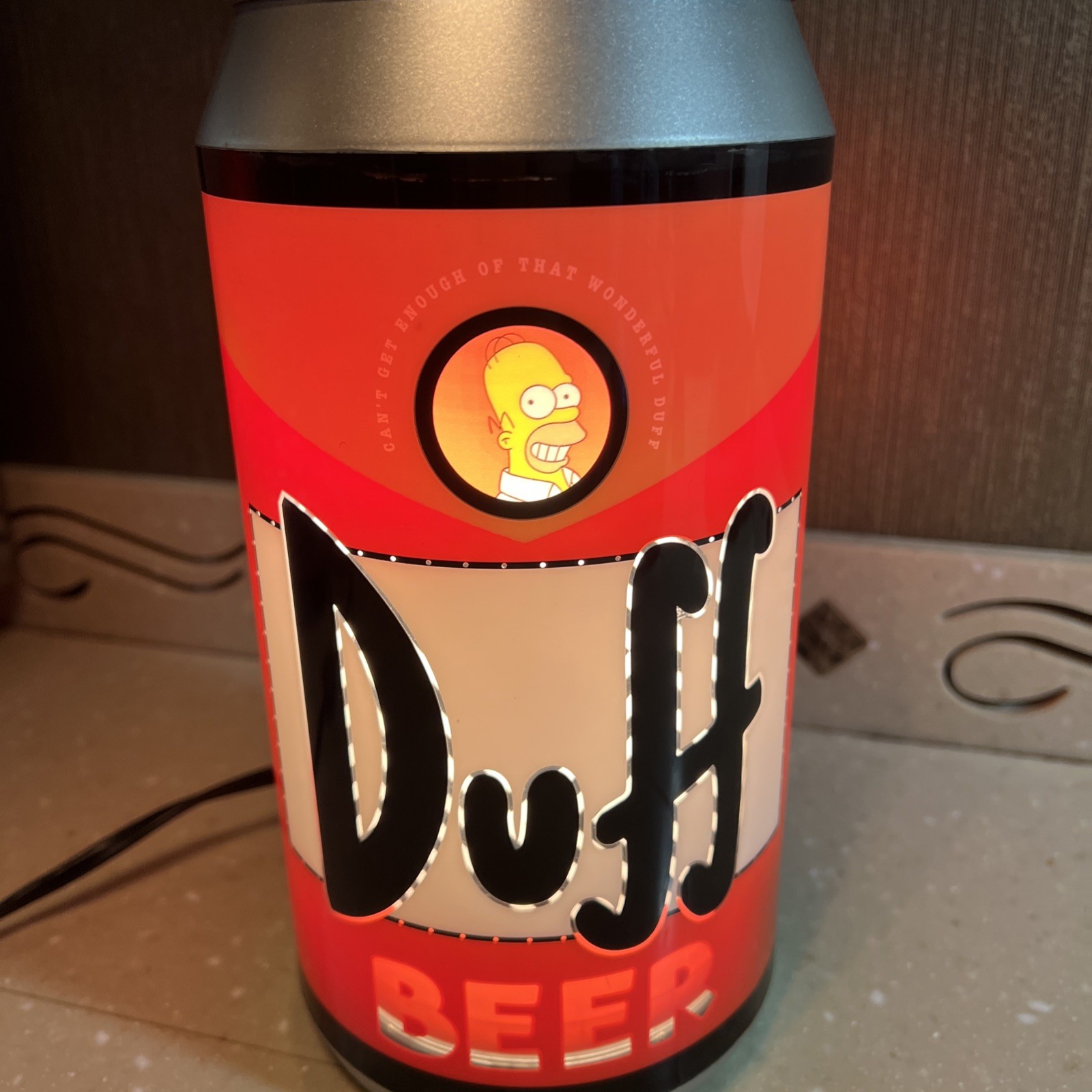 Vintage Simpsons Plug in Duff Beer Can Rotating  Light  Great Condition