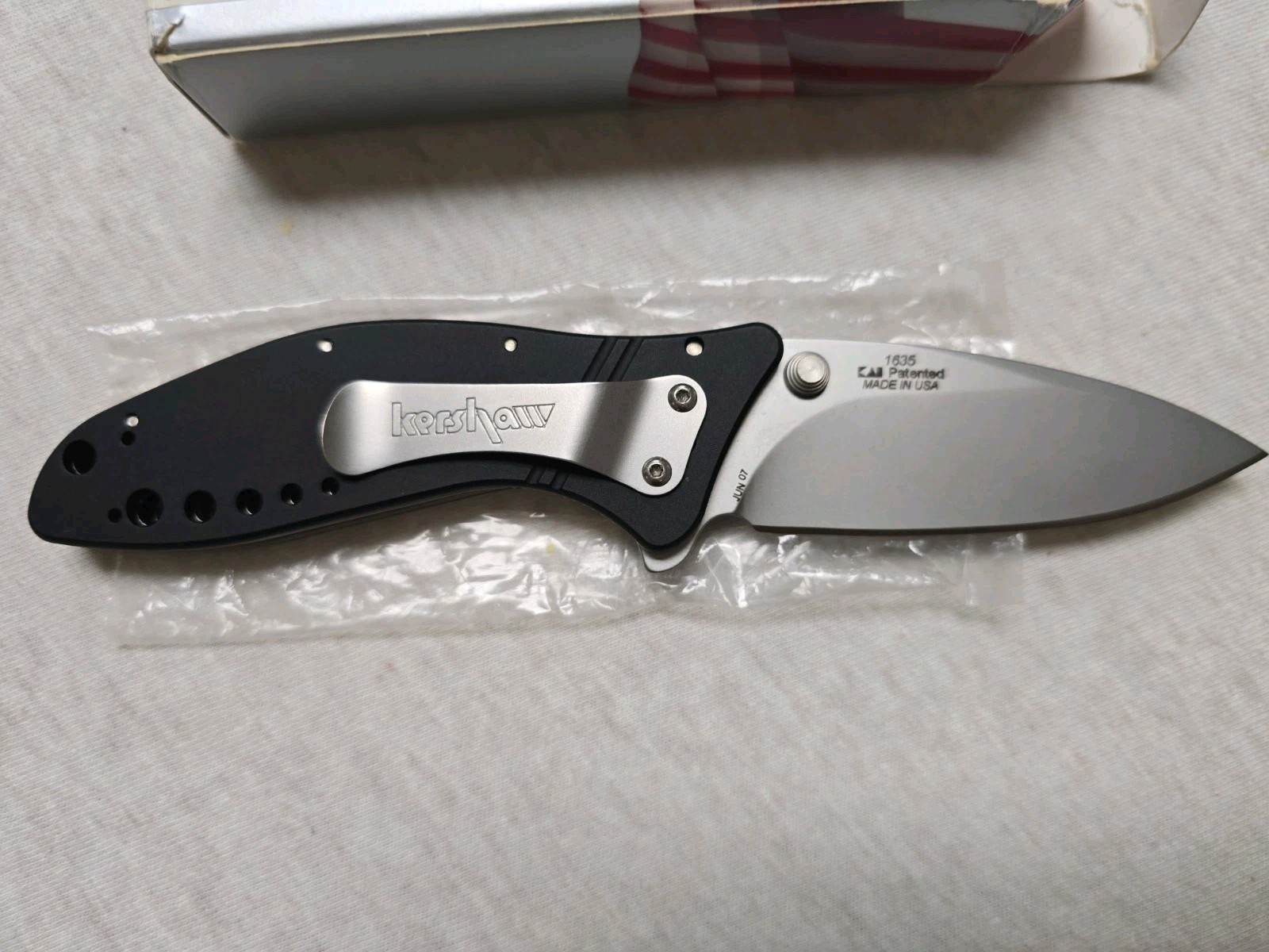 KERSHAW 1635 MINI CYCLONE Stainles BLADE BLACK HANDLE BRAND NEW W PAPERS AND BOX