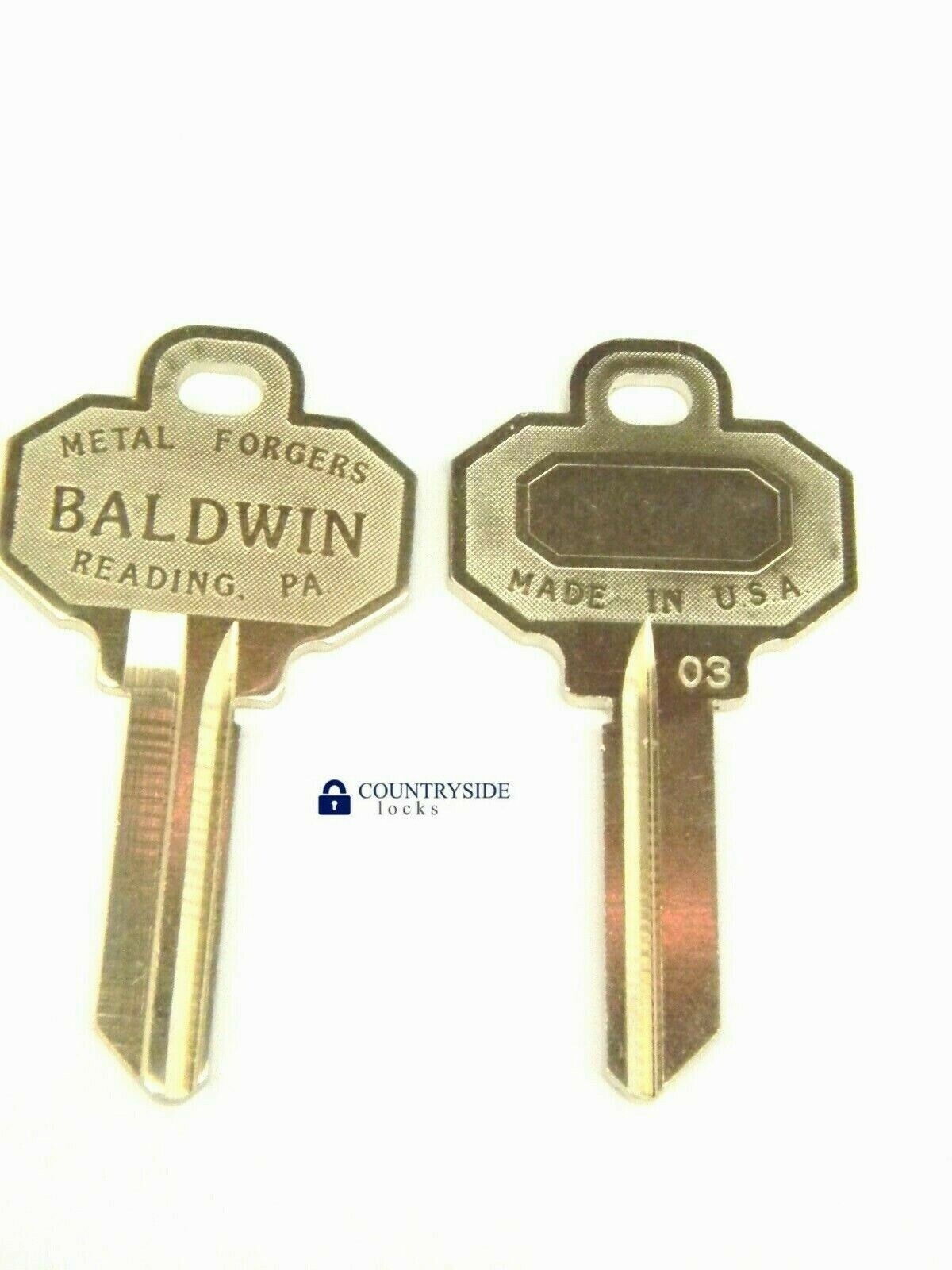 2 Brand New BALDWIN 5 PIN KEY BLANKS Model Number BAL8335152 (2 KEYS TOTAL) 2 Brand New BALDWIN 5 PIN KEY BLANKS Model Number BAL8335152 (2 KEYS TOTAL)