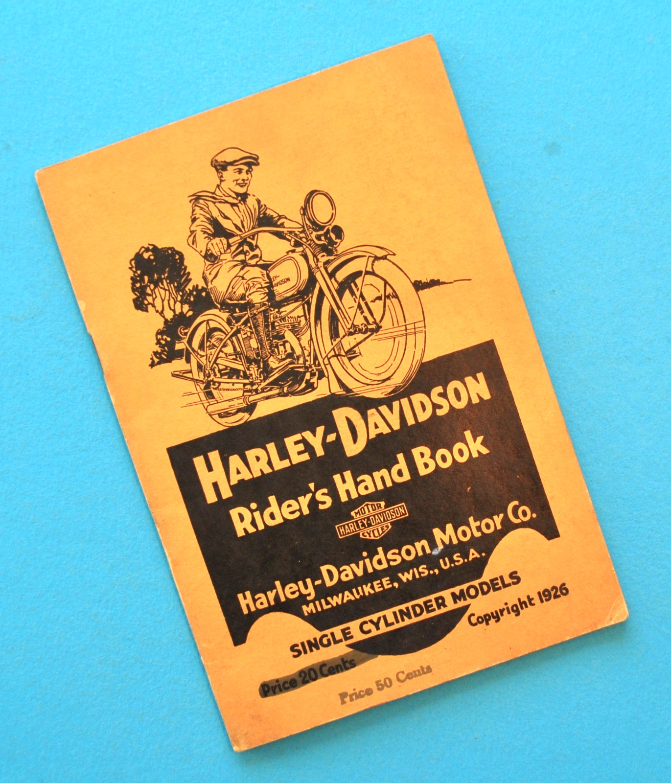 Antique Original 1920's Harley Riders Hand Book Single A B AA  BA Owners Manual