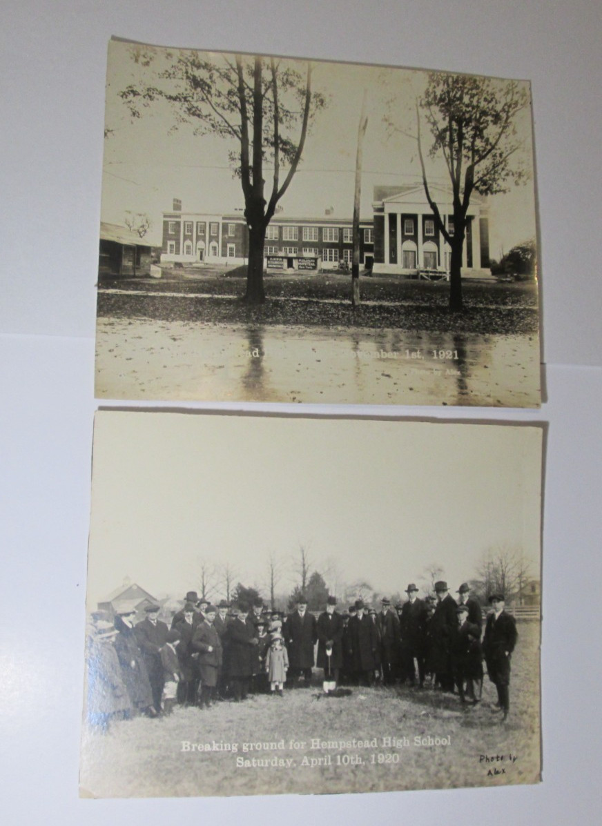 Antique Photo Hempstead New York High School 1920 Pre Build 1921 New Building