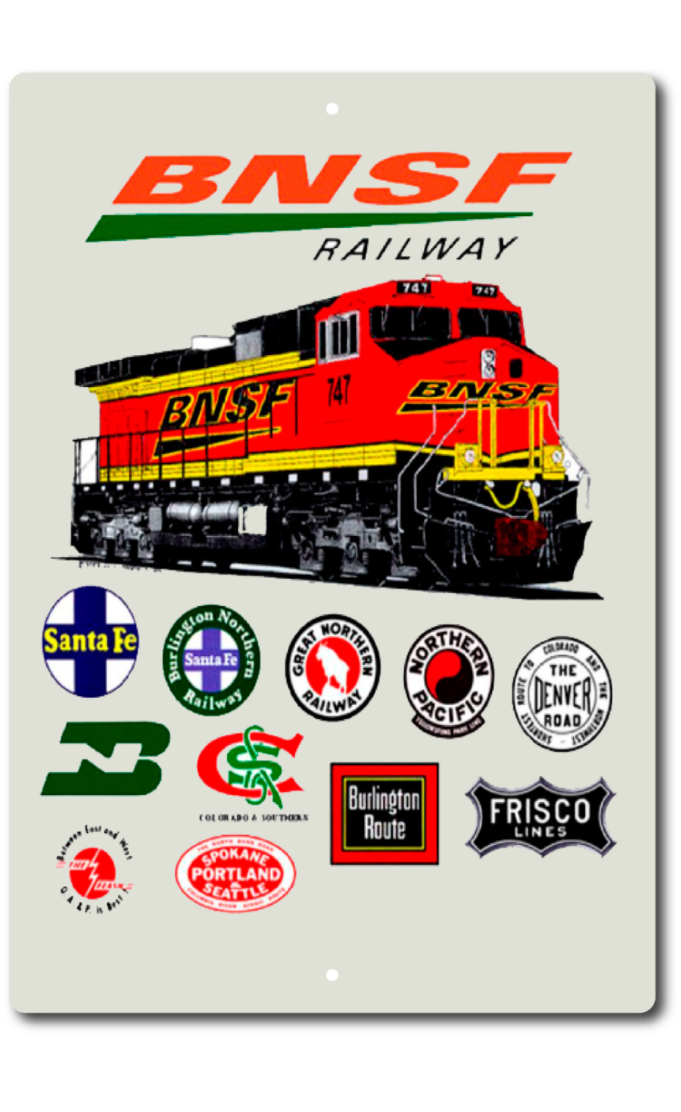 Railroad BNSF Train Collector Sign Tin Vintage Look Garage Bar Decor Railroad BNSF Train Collector Sign Tin Vintage Look Garage Bar Decor