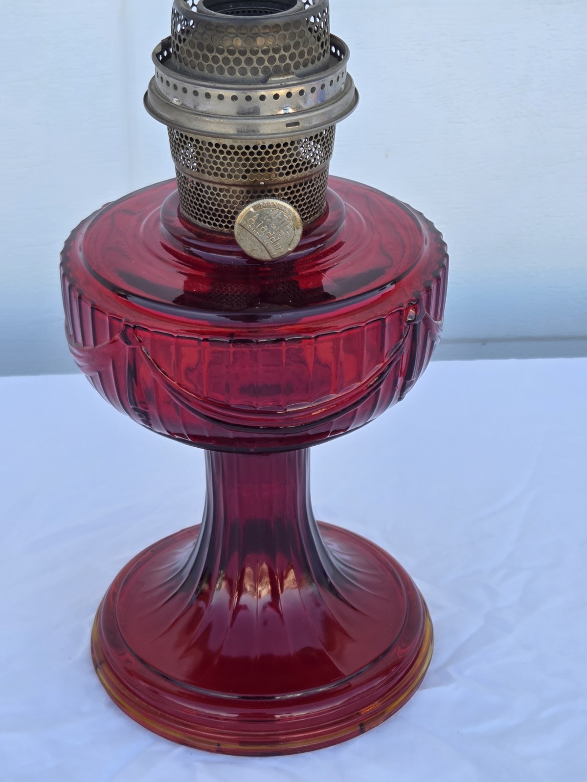 Aladdin Model B Lincoln Drape RED Oil Lamp.