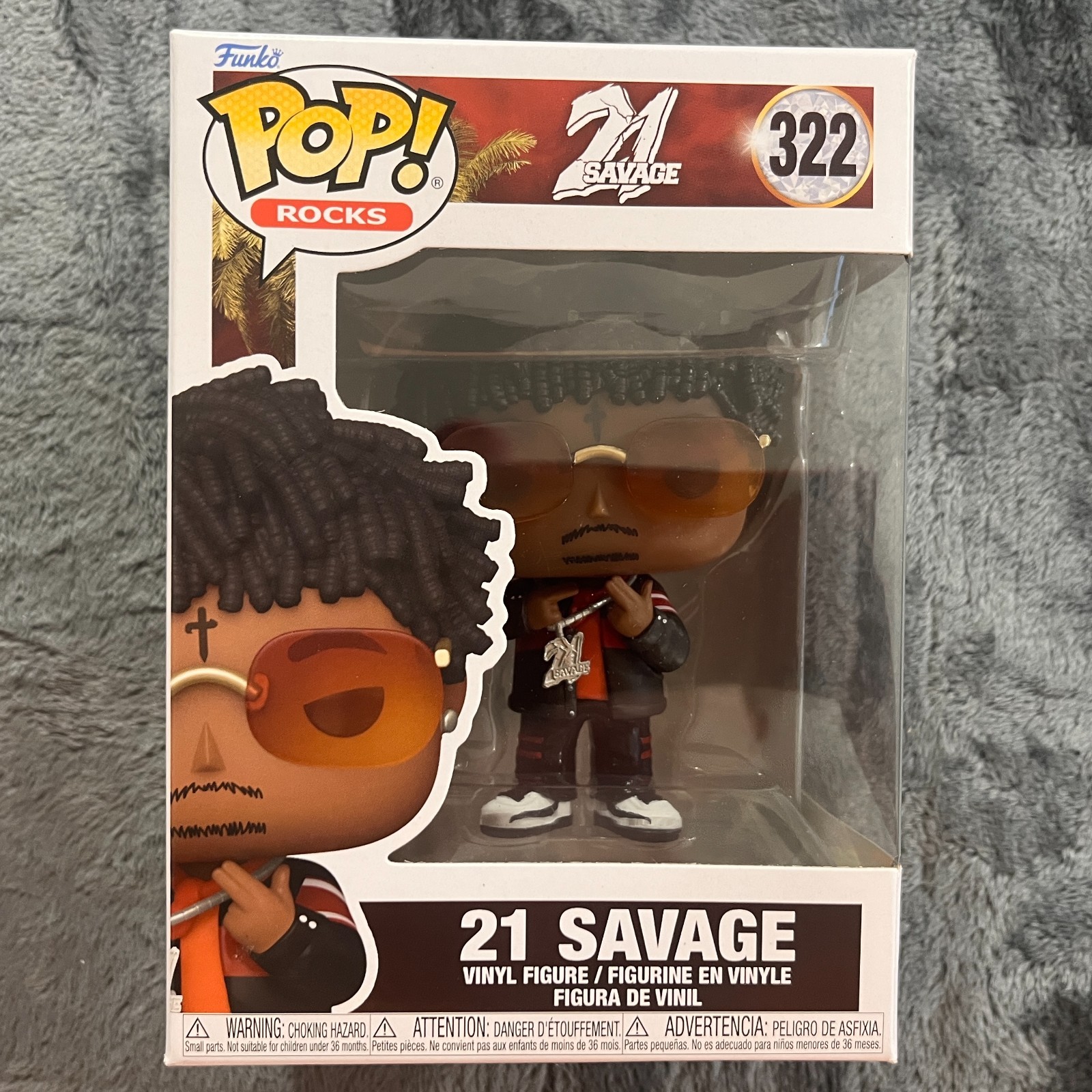 Funko Pop Rocks - 21 Savage #322 With Hardcase Protector Funko Pop Rocks - 21 Savage #322 With Hardcase Protector