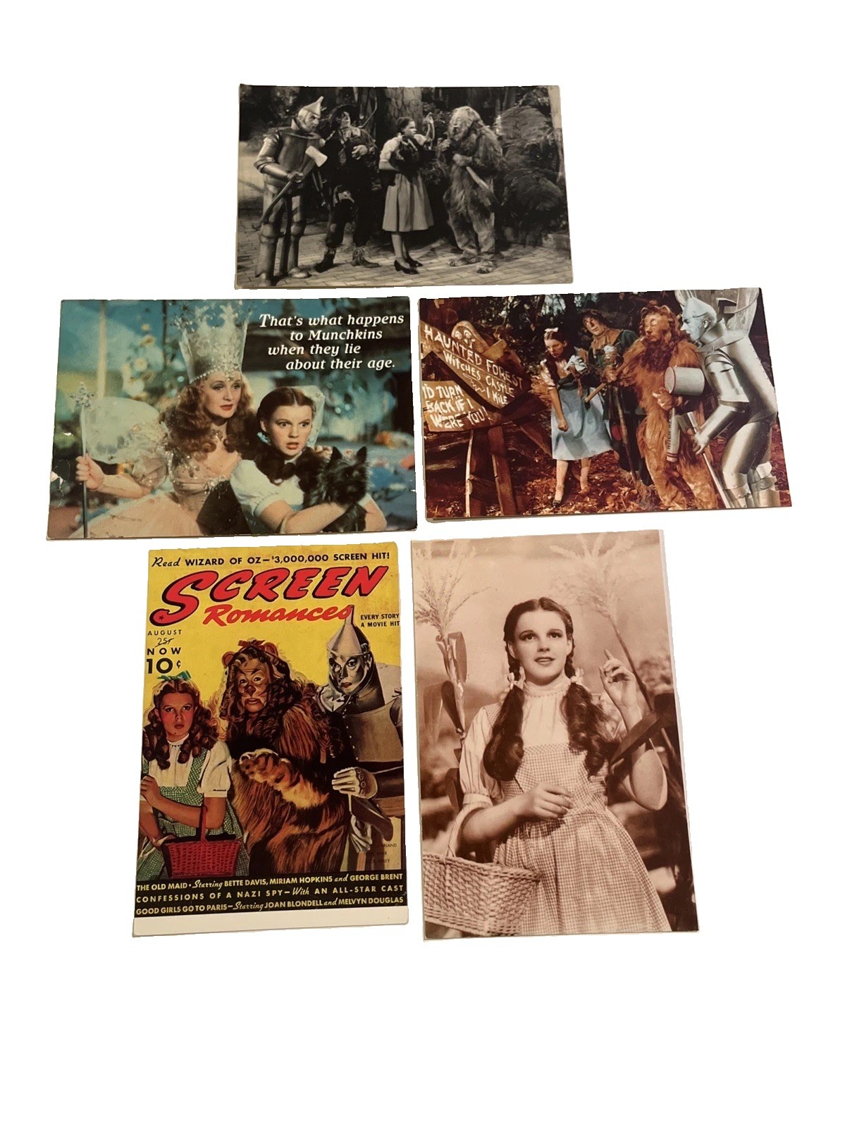 5 Vintage Wizard Of Oz postcards - Unused 5 Vintage Wizard Of Oz postcards - Unused