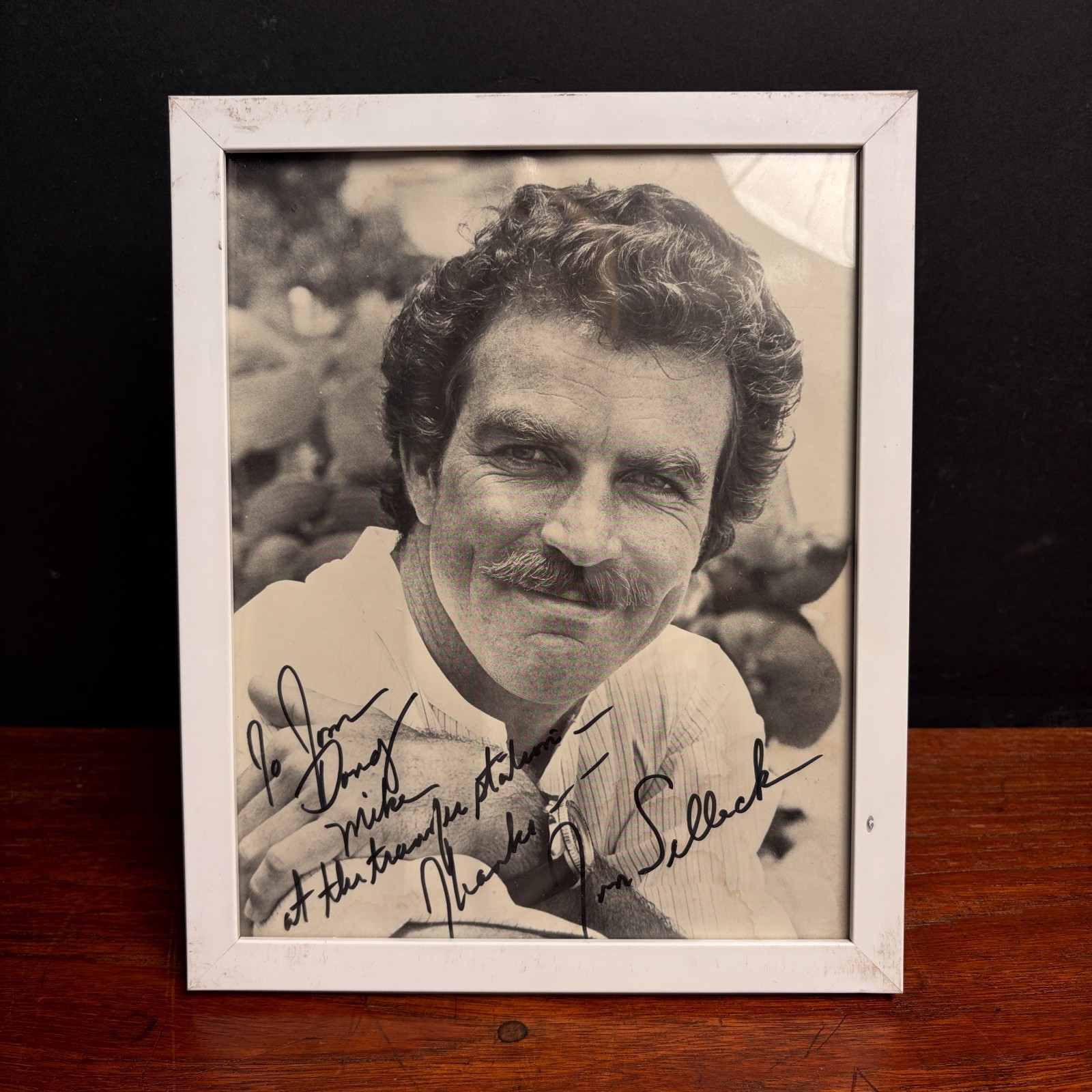 VINTAGE TOM SELLECK 8X10 PERSONALIZED SIGNED FRAMED PHOTOGRAPH VINTAGE TOM SELLECK 8X10 PERSONALIZED SIGNED FRAMED PHOTOGRAPH