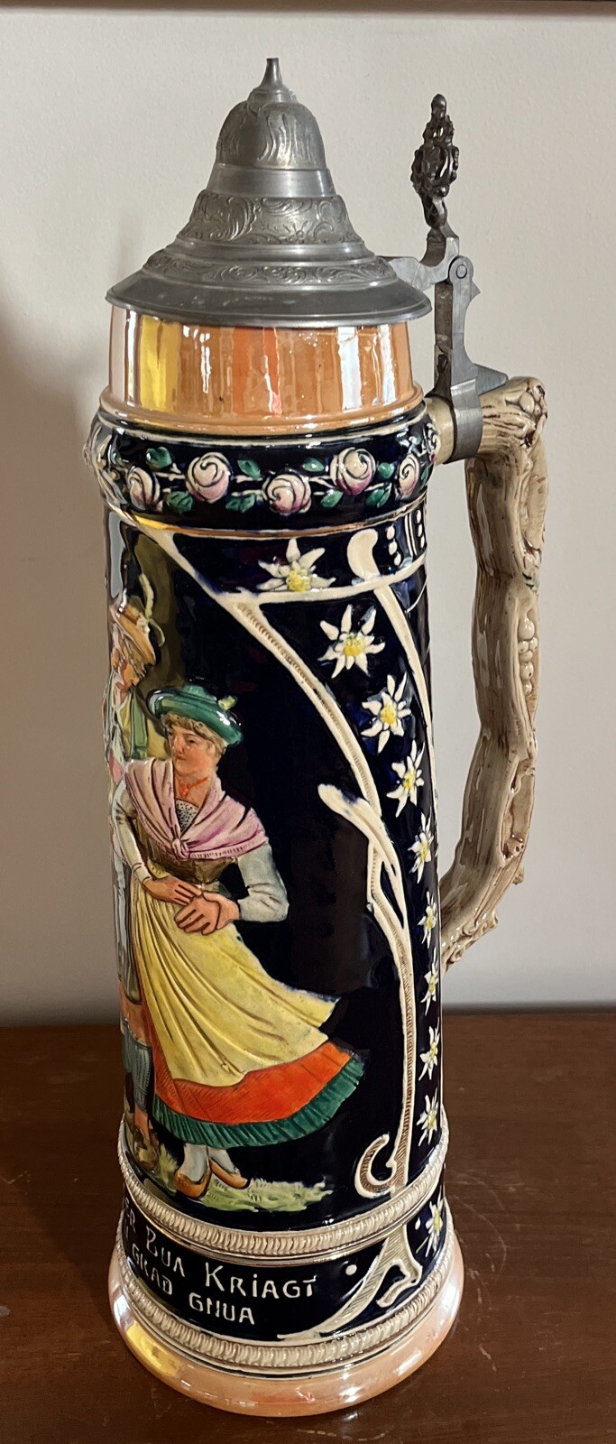 Vintage 4L Lidded Beer Stein A Merry Man Gets All The Girls West Germany Vintage 4L Lidded Beer Stein A Merry Man Gets All The Girls West Germany