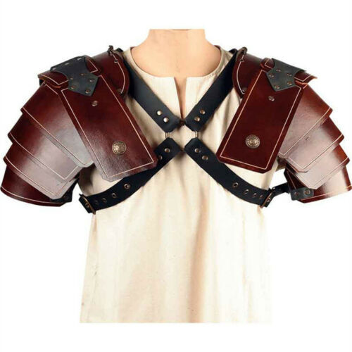 2022 Medieval Rivet PU Leather Splicing Shoulder Armor Cosplay Knight Costume