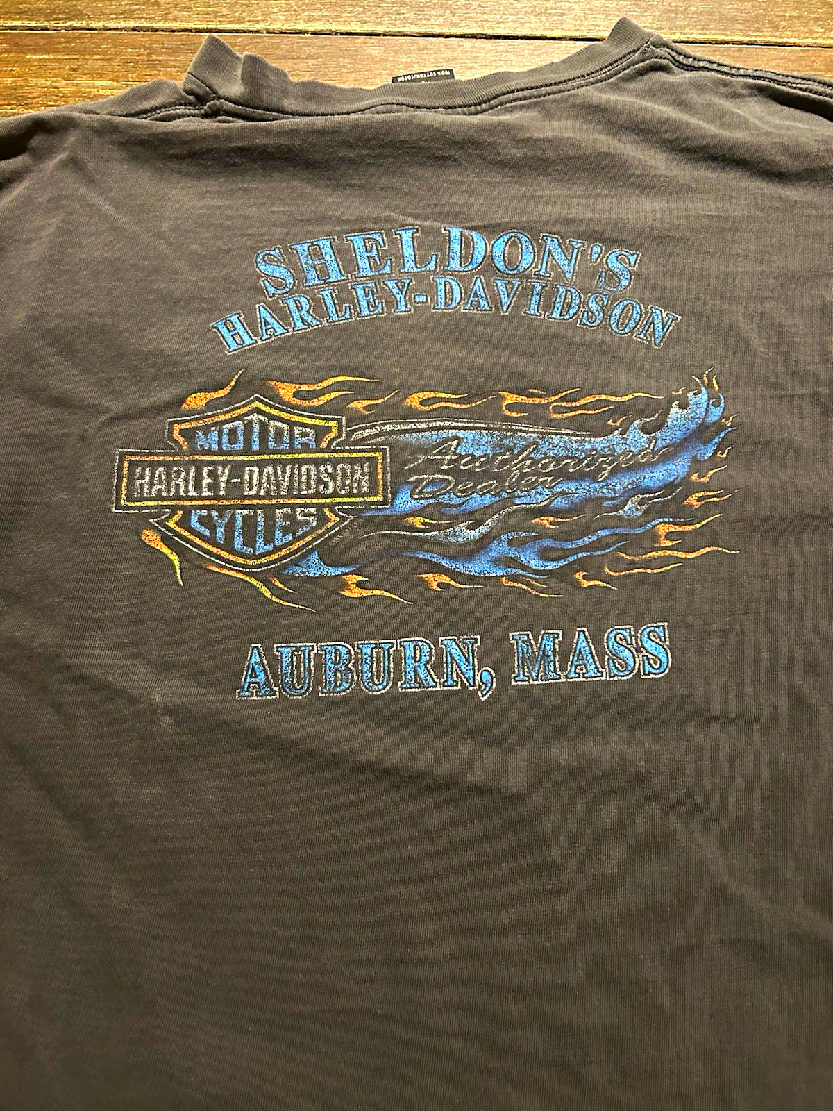 Vintage Harley-Davidson Motor Cycles Auburn Mass Sheldon’s Eagle Graphic Tee XL Vintage Harley-Davidson Motor Cycles Auburn Mass Sheldon’s Eagle Graphic Tee XL