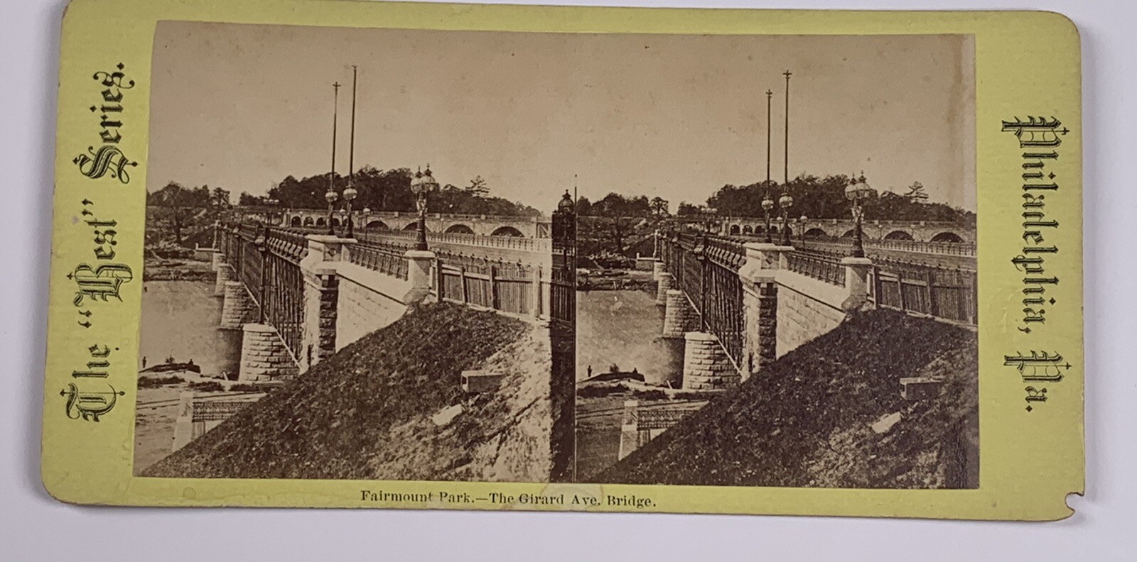 Stereoview Photo Fairmount Park Gerard Ave Bridge Philadelphia PA WF Parker