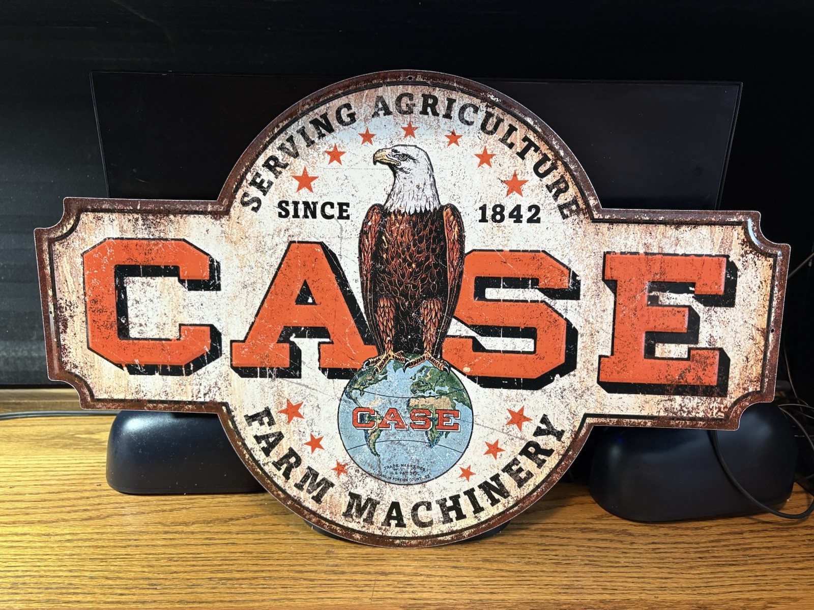 Case Farm Machinery Sign Tractor Eagle Vintage Style Wall Decor 15x22”Embossed