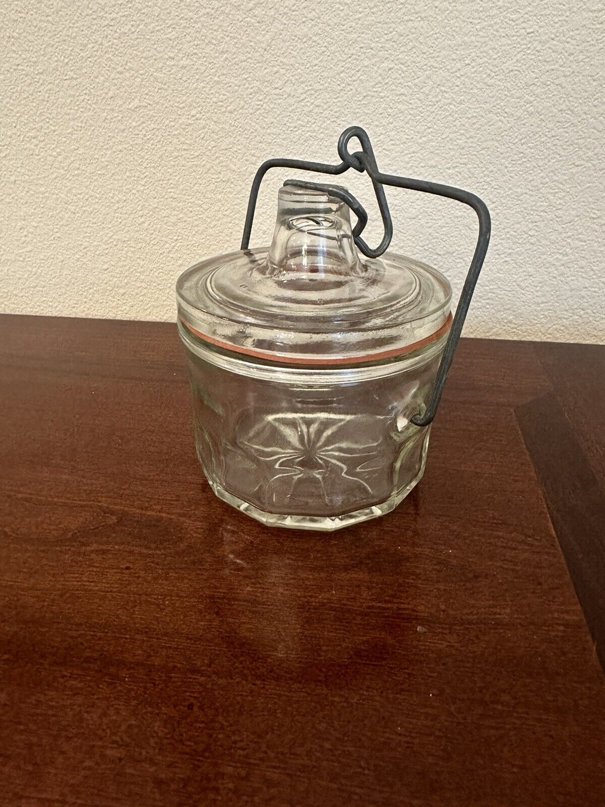 Vintage Wheaton Glass Lightning Jar Crock With Sealing Lid 