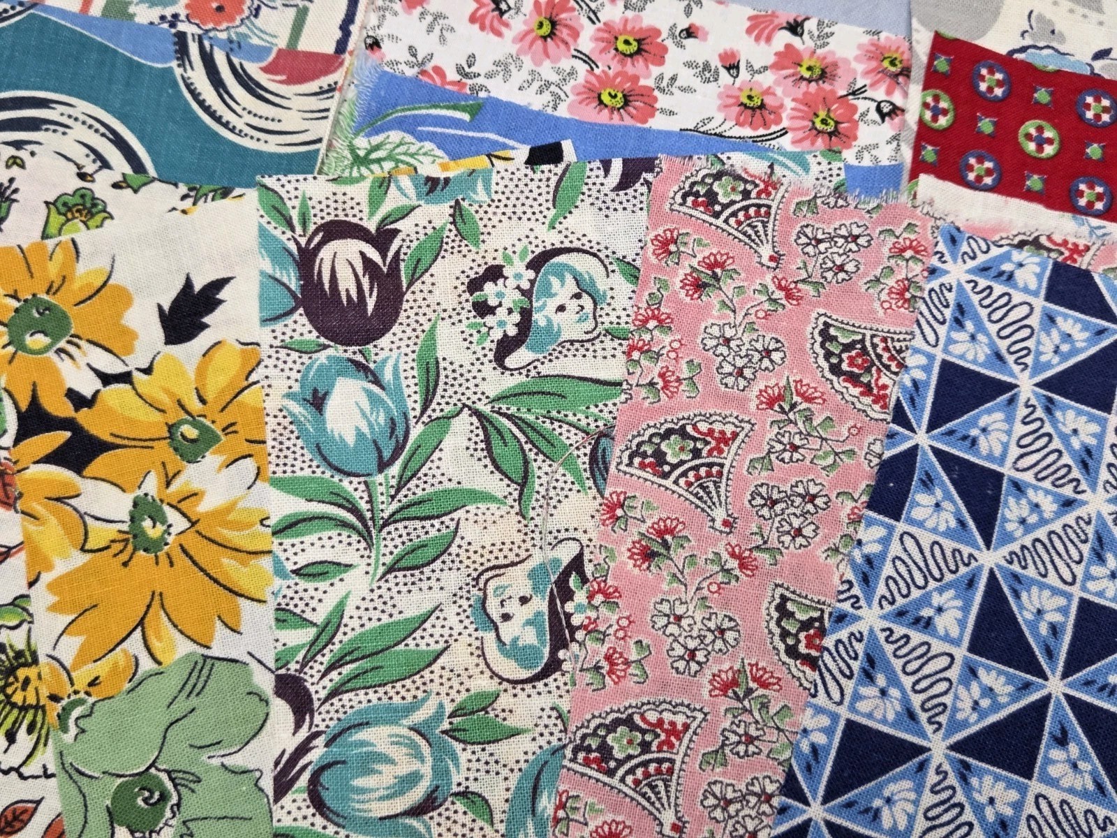 BEST 20 Vintage Feedsack Fabric Quilt 5x8\