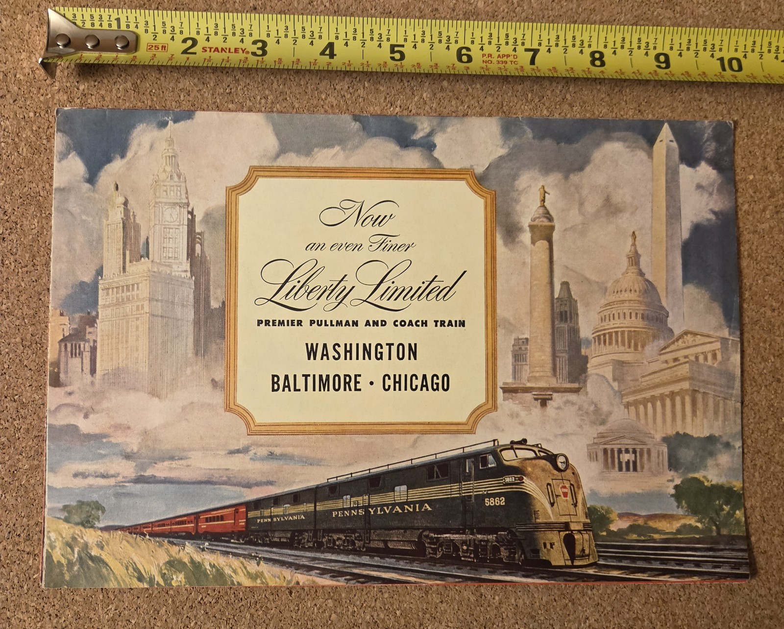 Vintage 1949 Pennsylvania Railroad Liberty Limited Brochure Washington...