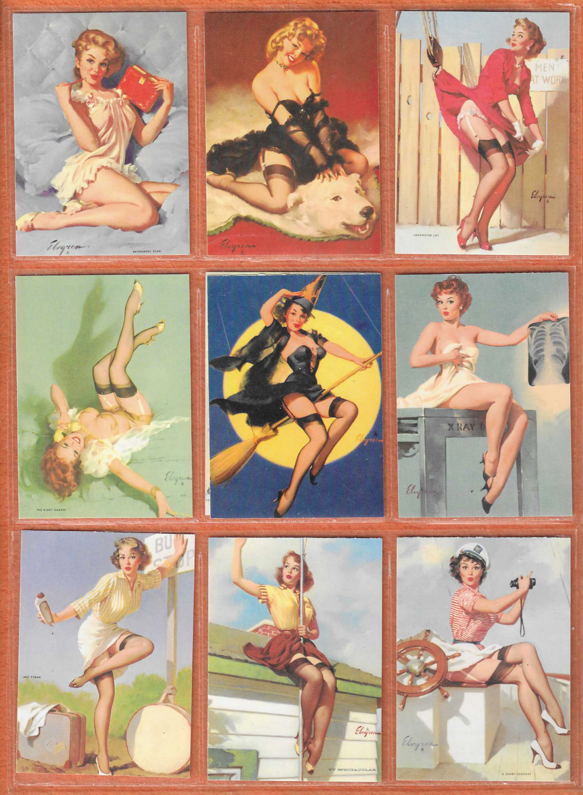 Sample Set of 10 Gil Elvgren Pin-Ups Mint 1995 Trading Cards #'s 21 to 30 Sexy