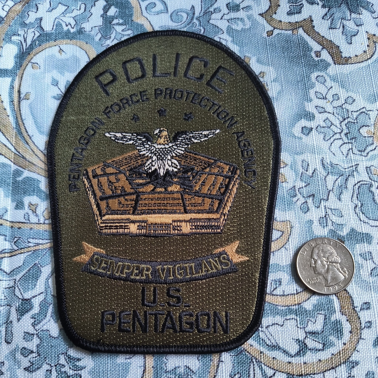 U.S. PENTAGON FORCE PROTECTION AGENCY POLICE PATCH-Green Subdued ERT